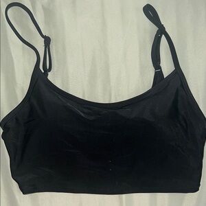 Black Women's Scoop Neck Swim Top